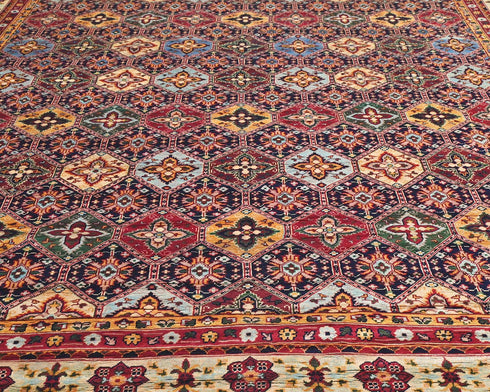 9x12 Yousafi Multicolor Afghan Hand Knotted Wool Area Rug